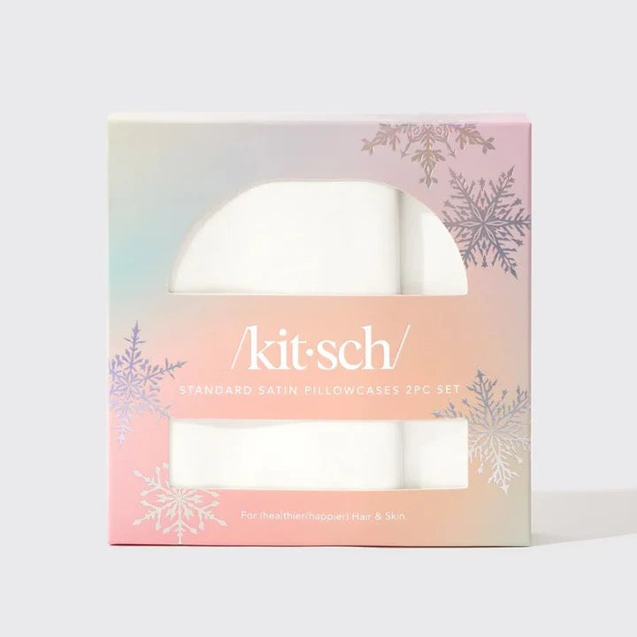 Kitsch Ivory Satin Pillowcases 2pc Set