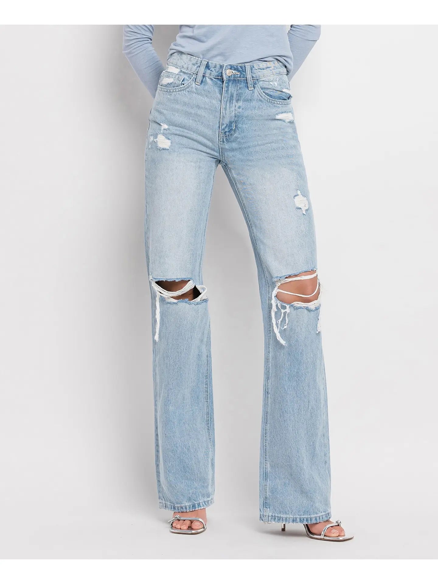 90's Vintage Super High Rise Flare Jeans