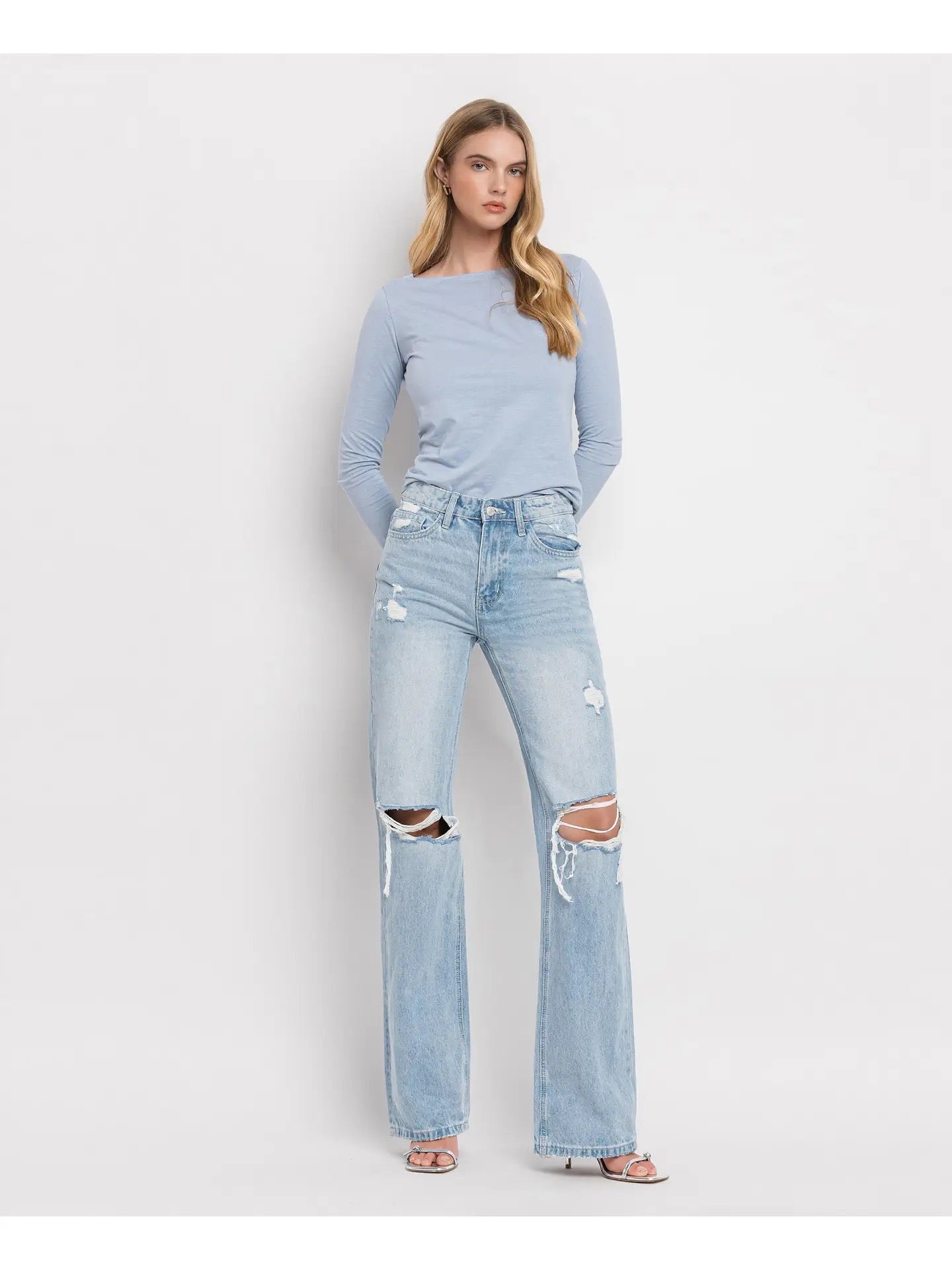 90's Vintage Super High Rise Flare Jeans