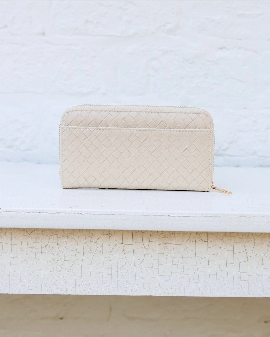 Caroline Hill Penelope Wallet Woven Almond