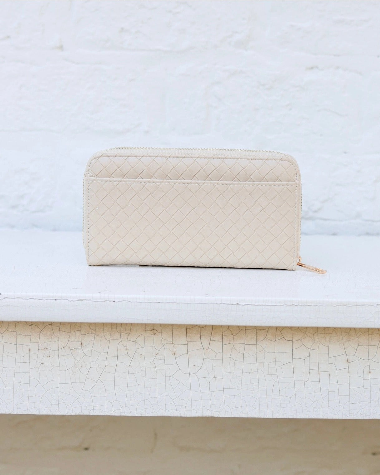 Caroline Hill Penelope Wallet Woven Almond