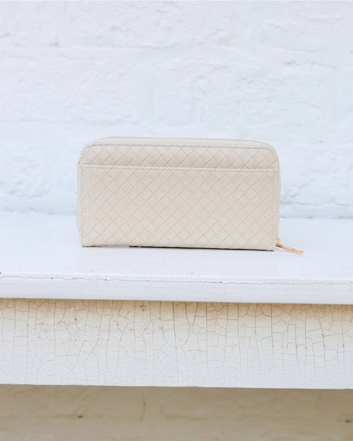 Caroline Hill Penelope Wallet Woven Almond