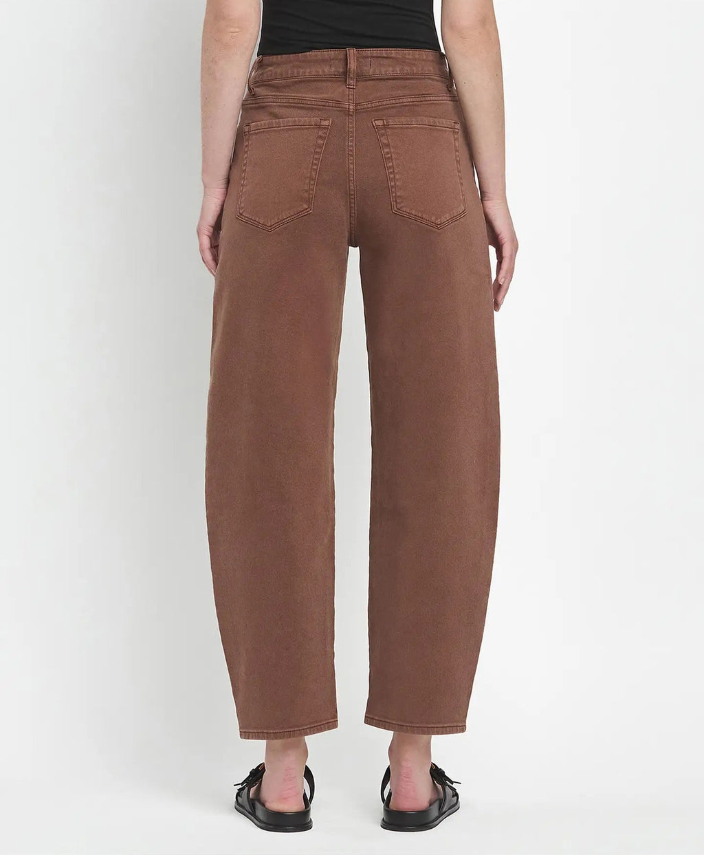 Kate High Rise Brown Barrel Jeans