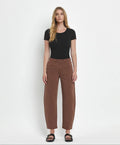 Kate High Rise Brown Barrel Jeans