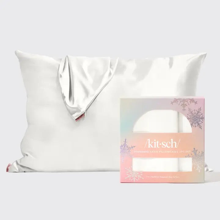Kitsch Ivory Satin Pillowcases 2pc Set