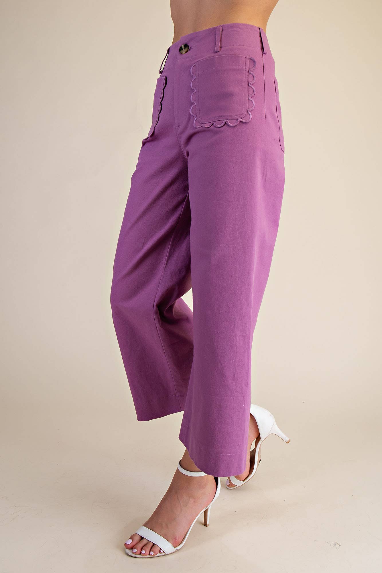 Pretty Plum Scallop Pants
