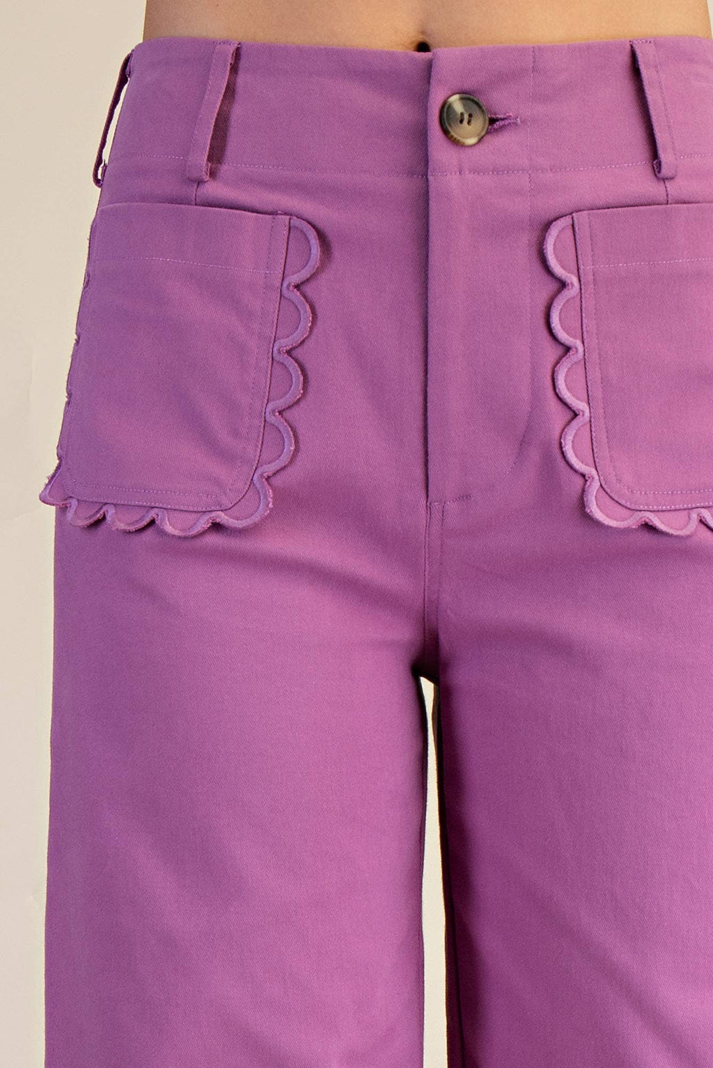 Pretty Plum Scallop Pants