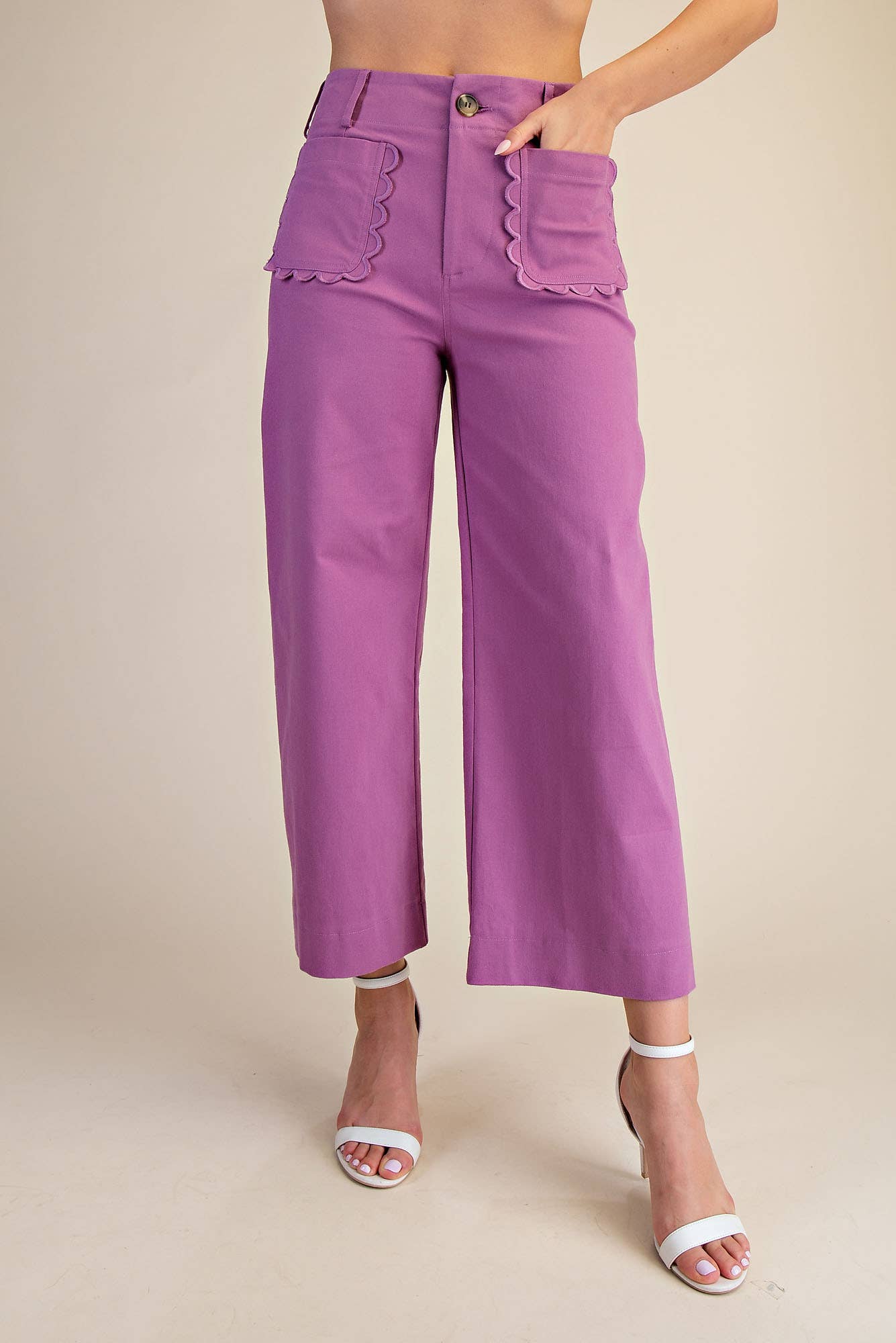 Pretty Plum Scallop Pants